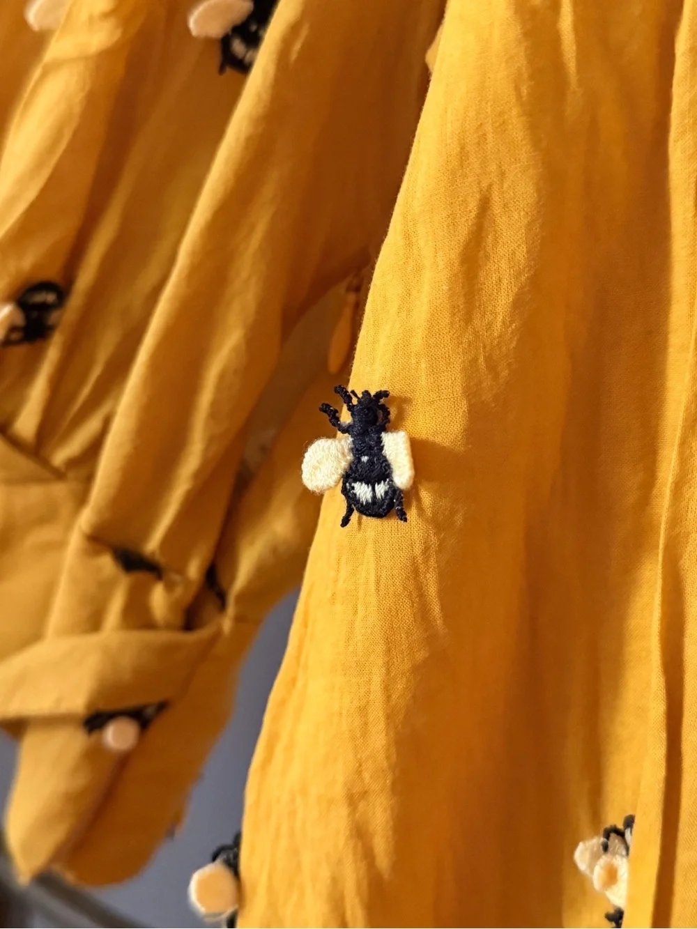 Anthropologie Maeve Embroidered Bee Wrap Top - Picture 7 of 9